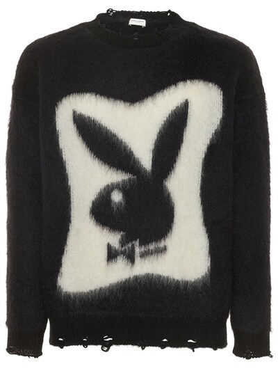Luisaviaroma Men Clothing Sweaters Sweatshirts Playboy Mohair Blend Knit Sweater 