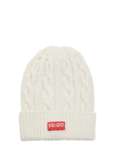 Kenzo Paris - Logo wool knit beanie hat 