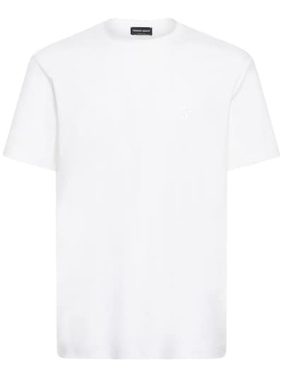 Giorgio Armani T-shirt Logo T-shirt In White Cotton