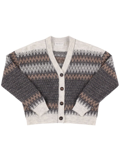 Mohair blend jacquard knit sweater - Brunello Cucinelli - Boys