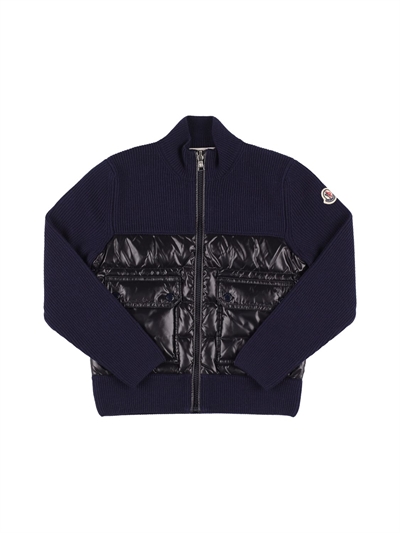 Moncler - Wool knit \u0026 nylon zip-up 