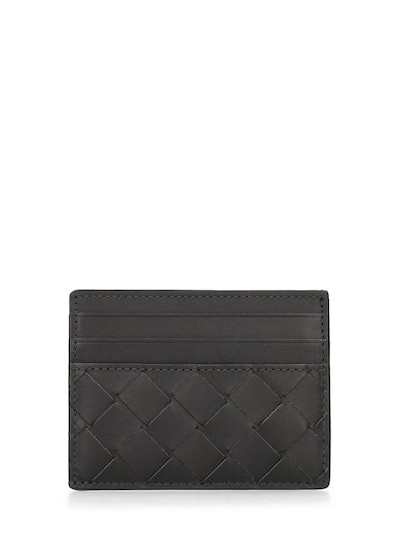 Bottega Veneta - Men - Intrecciato Leather Phone Pouch Black