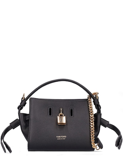 Tom Ford - Mini padlock leather top handle bag - Black | Luisaviaroma