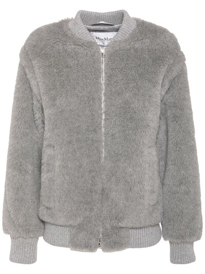 Terry Teddy Alpaca Blend Bomber Jacket Luisaviaroma Women Clothing Jackets Fleece Jackets 