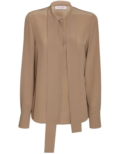 Silk georgette shirt w/ tie - Valentino - Women | Luisaviaroma