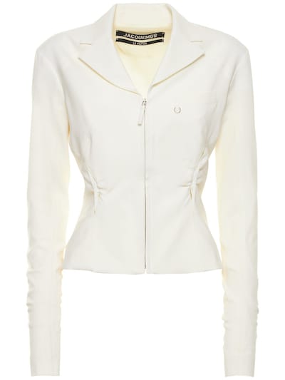 Jacquemus - La veste neru stretch wool cutout jacket - White | Luisaviaroma