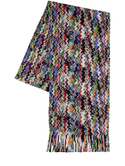 Wool Knit Scarf W/ Logo Tag Luisaviaroma Women Accessories Scarves 