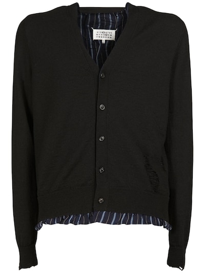 Layered wool knit cardigan - Maison Margiela - Men