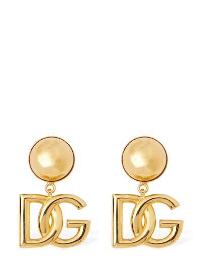 Dolce & Gabbana - Pop dg clip-on earrings - Gold | Luisaviaroma
