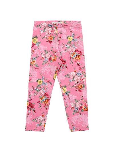 Rose Print Cotton Jersey Leggings Luisaviaroma Girls Clothing Pants Leggings 