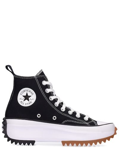 Black Star Lace Up Platform Sneaker