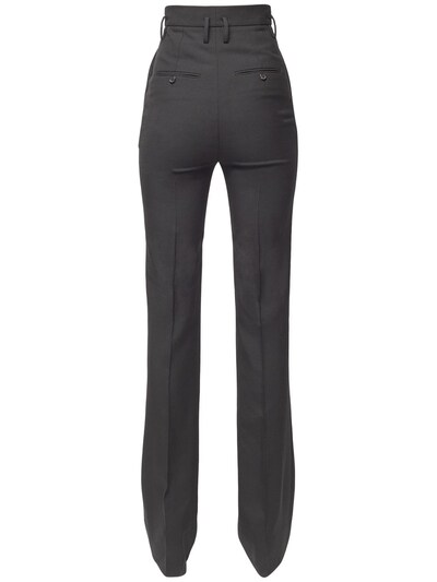 Saint Laurent: Pantaloni vita alta in lana - Nero - women_1 | Luisa Via Roma