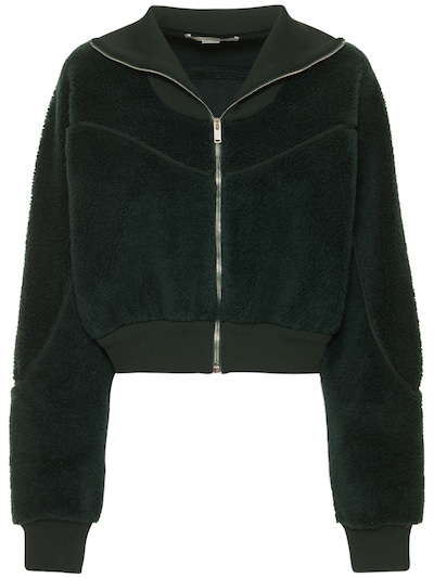 zip front cardigan with ribbed hems