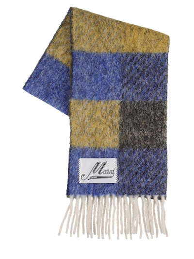 Fringed Check Alpaca Blend Scarf Marni Women Luisaviaroma 3834