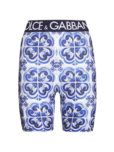 have på Smitsom sygdom Algebraisk Printed jersey bike shorts w/ logo band - Dolce & Gabbana - Women |  Luisaviaroma