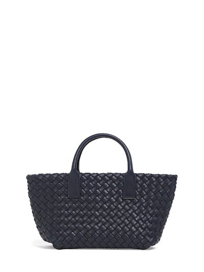 BOTTEGA VENETA: mini Cabat woven leather bag - Black