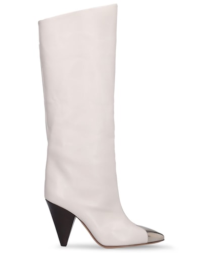 Nucleair vertaler gat Isabel Marant - 90mm lilezio leather tall boots - White | Luisaviaroma