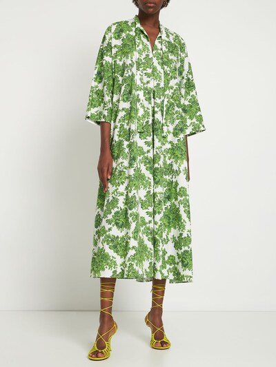 Printed cotton poplin long kaftan dress - Emilia Wickstead - Women ...