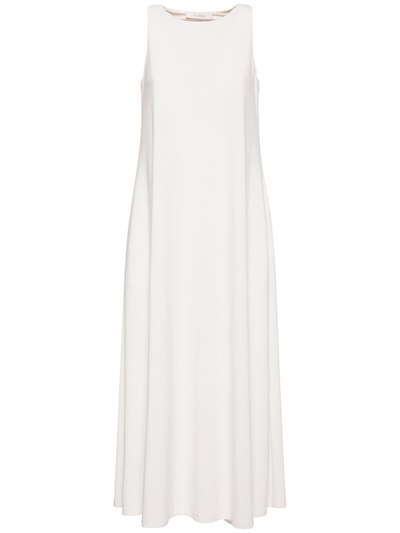 Max Mara - Vestito midi in jersey stretch - Bianco | Luisaviaroma