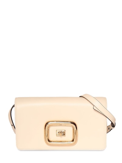 Roger Vivier Mini Viv' Choc Shoulder Bag In Leather in Natural