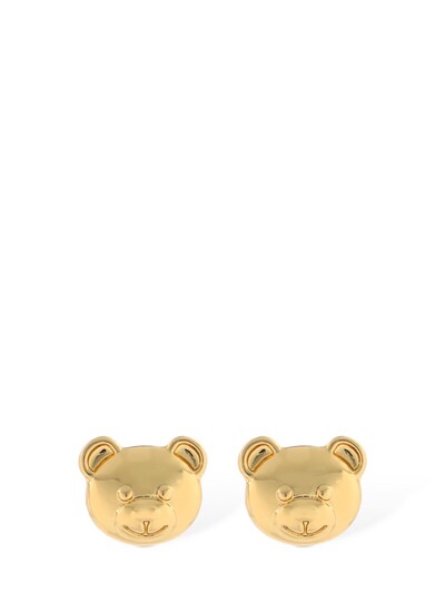 Moschino - Teddy bear small stud earrings - Gold | Luisaviaroma