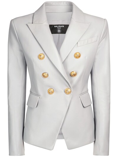 luisaviaroma.com | Balmain double breasted 6 button leather jacket