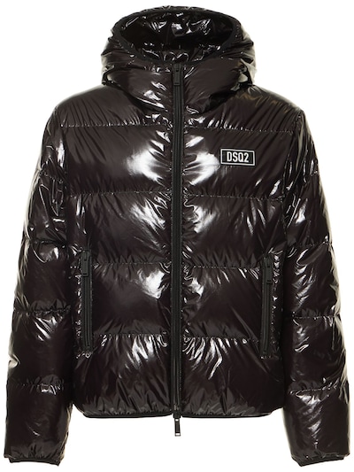 Dsquared2 - Shiny down jacket w/ logo - Black | Luisaviaroma