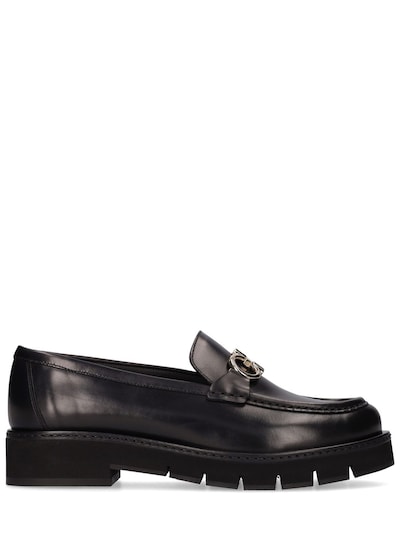 black lug loafers