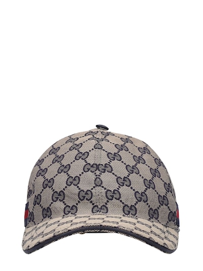 Gucci 'original Gg' Baseball Cap With Web in Grey for Men