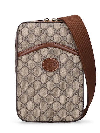 Gucci - Logo canvas messenger bag - Beige | Luisaviaroma