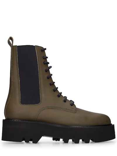 Atp Atelier - 55mm pesaro leather combat boots - Military Green ...