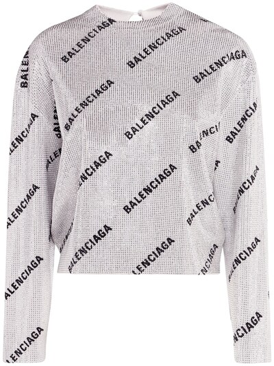 All over mini logo sweater - Balenciaga - | Luisaviaroma
