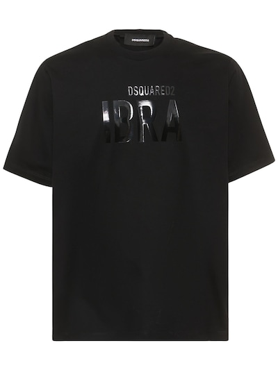 Ibra over cotton jersey t-shirt - Dsquared2 - Men | Luisaviaroma