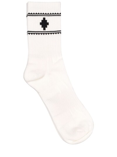 Herren Bekleidung Unterwäsche Socken Marcelo Burlon Baumwolle Socken Aus Baumwollmischung Mit Logo in Weiß für Herren 