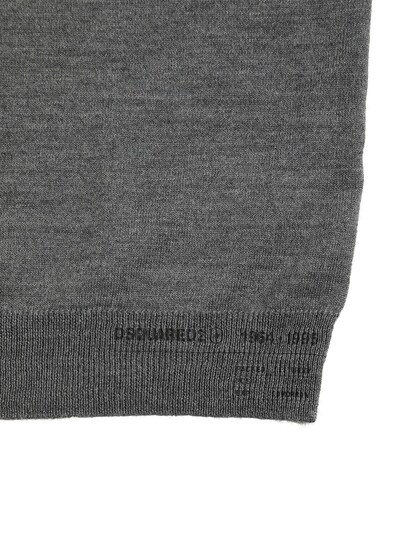 Logo print wool blend knit sweater - Dsquared2 - Boys | Luisaviaroma