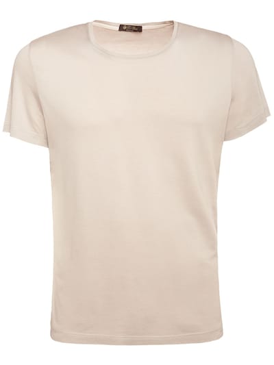 Loro Piana - Soft silk & cotton t-shirt - Silver/Grey | Luisaviaroma