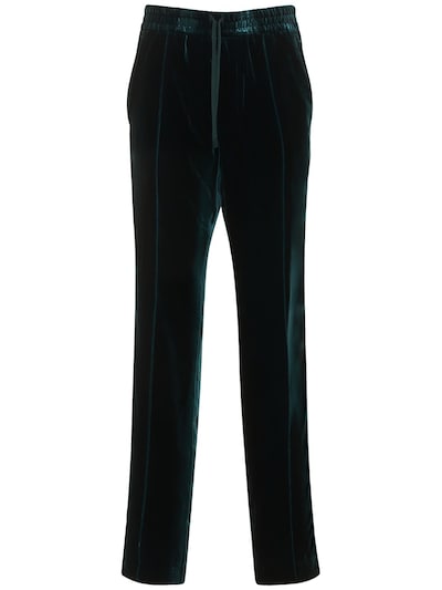 Tom Ford - Tailored viscose blend velvet joggers - Dark Green | Luisaviaroma