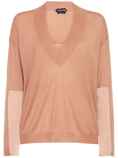 Tom Ford Ribbed Long Sleeve V-Neck Sweater