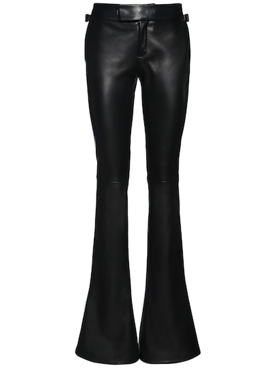 Tom Ford - Low rise leather flared pants - Black | Luisaviaroma