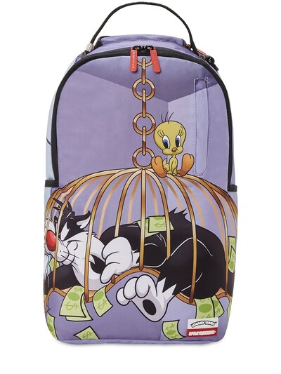 Luisaviaroma Boys Accessories Bags Rucksacks Looney Tunes Print Canvas Backpack 