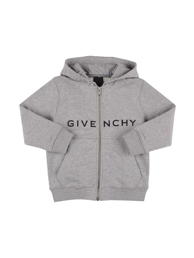 Givenchy - Logo cotton blend sweatshirt hoodie - Grey | Luisaviaroma