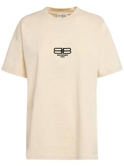 Logo cotton t-shirt - Balenciaga Men Luisaviaroma