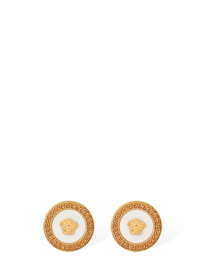 versace white gold earrings