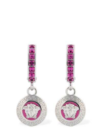 luisaviaroma.com | Versacemedusa crystal charm hoop earrings