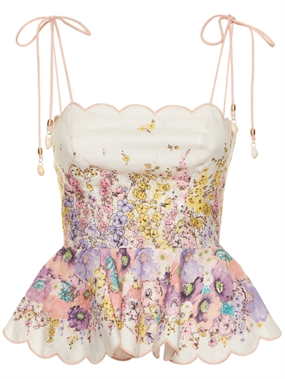 Zimmermann - Jude printed linen top 