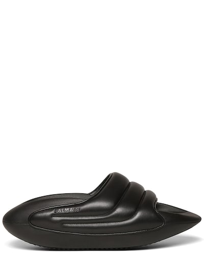 B it quilted leather slide sandals - Balmain - Men | Luisaviaroma
