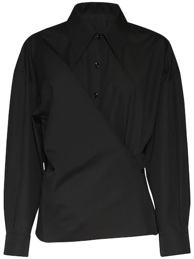 Lemaire - Twisted cotton shirt - Black | Luisaviaroma
