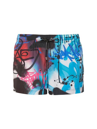Luisaviaroma Boys Sport & Swimwear Swimwear Swim Shorts Crab Print Nylon Swim Shorts 