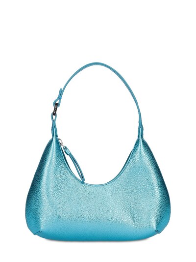 BY FAR: Baby Amber metallic leather bag - Aqua - women_0 | Luisa Via Roma