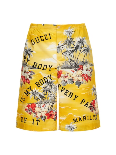 yellow gucci shorts